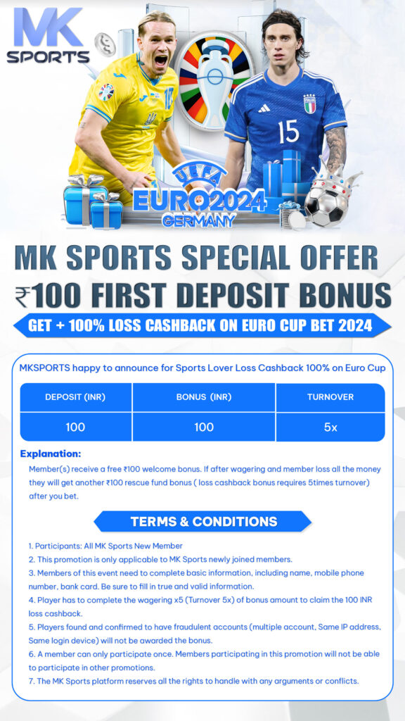 MK Sports Bonus 100% lost cashback